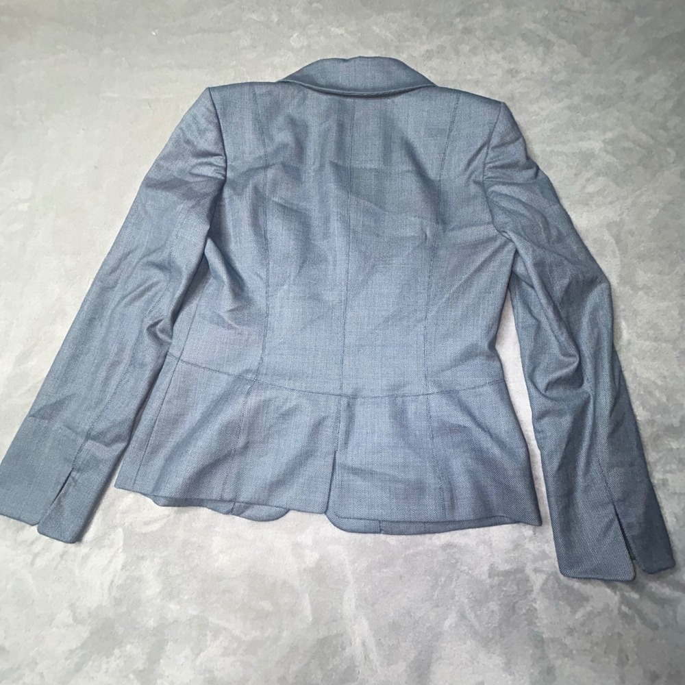 New Ellen Tracy Wool Blazer Womens 8 Blue Lapis NWT Tailored Jacket 20x23 $498 - Picture 8 of 16
